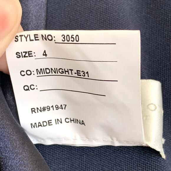 NWT Dessy Collection Charmeuse Cap Sleeve Gown Dress in Midnight Blue - Picture 7 of 8